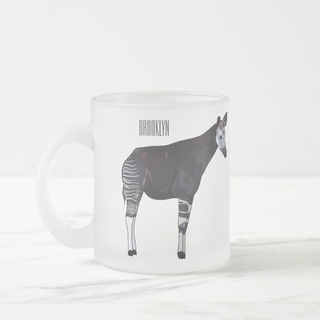Caneca De Café Vidro Jateado ilustração de desenho animado de ocapi (Esquerda)