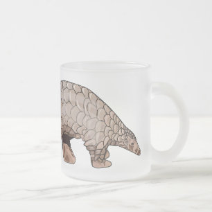 Caneca De Café Vidro Jateado Ilustração de desenho animado de Pangolin
