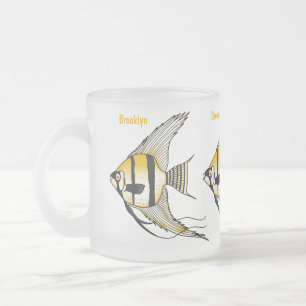Caneca De Café Vidro Jateado Ilustração de desenho animado de tamboril riscad