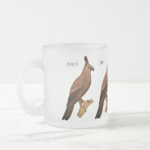 Caneca De Café Vidro Jateado ilustração de desenho animado do pássaro águia-gav
