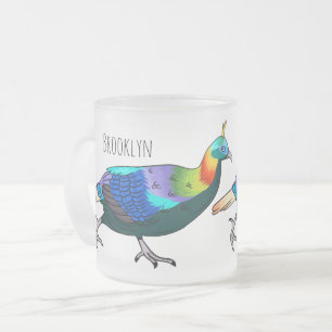 Caneca De Café Vidro Jateado Ilustração de desenho animado monal de aves do Him