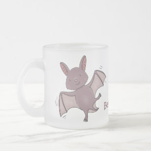 Caneca De Café Vidro Jateado Ilustração de desenho animado voador de filhotes