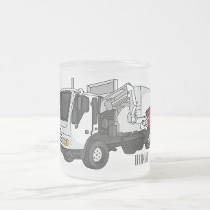 Caneca De Café Vidro Jateado Ilustração de desenho do caminhão de lixo