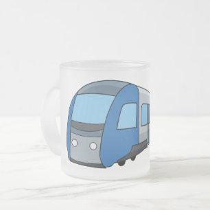 Caneca De Café Vidro Jateado Ilustração de desenho do comboio elétrico