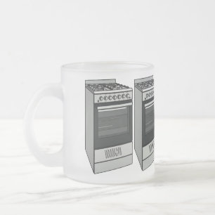 Caneca De Café Vidro Jateado Ilustração de desenho do fogão elétrico