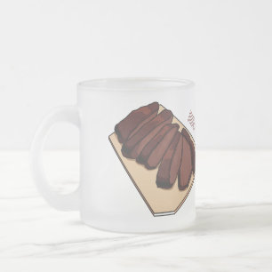 Caneca De Café Vidro Jateado Ilustração de desenho do peito de carne