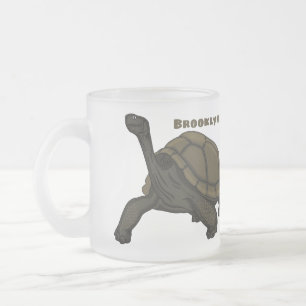 Caneca De Café Vidro Jateado Ilustração de tartaruga terrestre das Galápagos