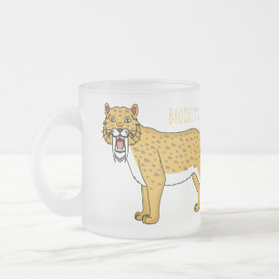 Caneca De Café Vidro Jateado Ilustração de tigre com dentes de Saber