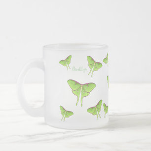 Caneca De Café Vidro Jateado Ilustração do desenho animado de Luna Moth