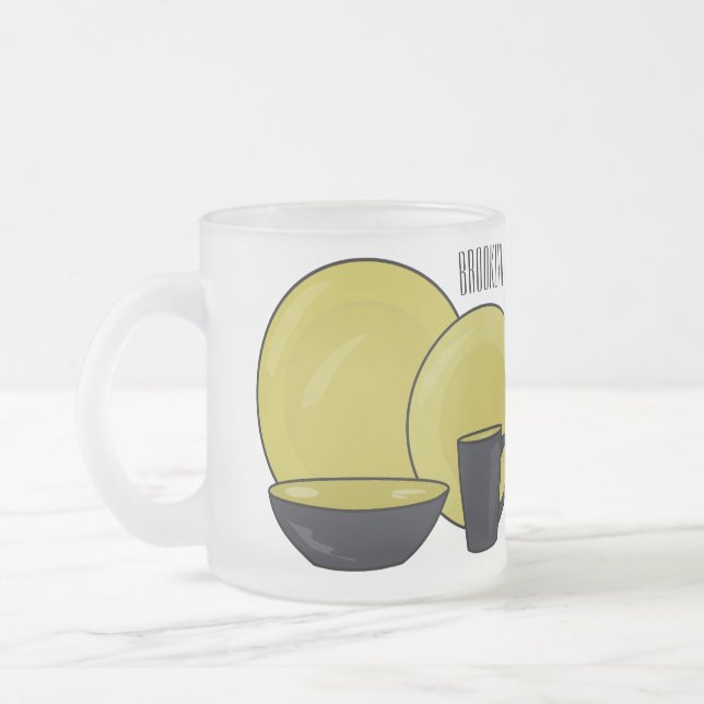 Caneca De Café Vidro Jateado ilustração do desenho de desenho de tabela (Esquerda)