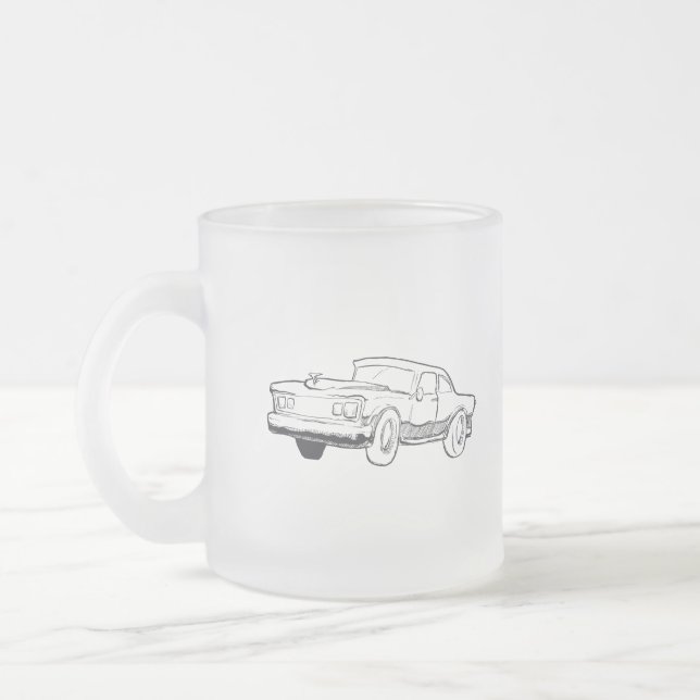 Caneca De Café Vidro Jateado ilustração do veículo (Esquerda)