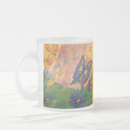 Caneca De Café Vidro Jateado ilustração em aquarela fantasia mulher deusa vida