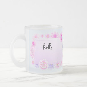 Caneca De Café Vidro Jateado ilustração vetorial de padrão de flor suave