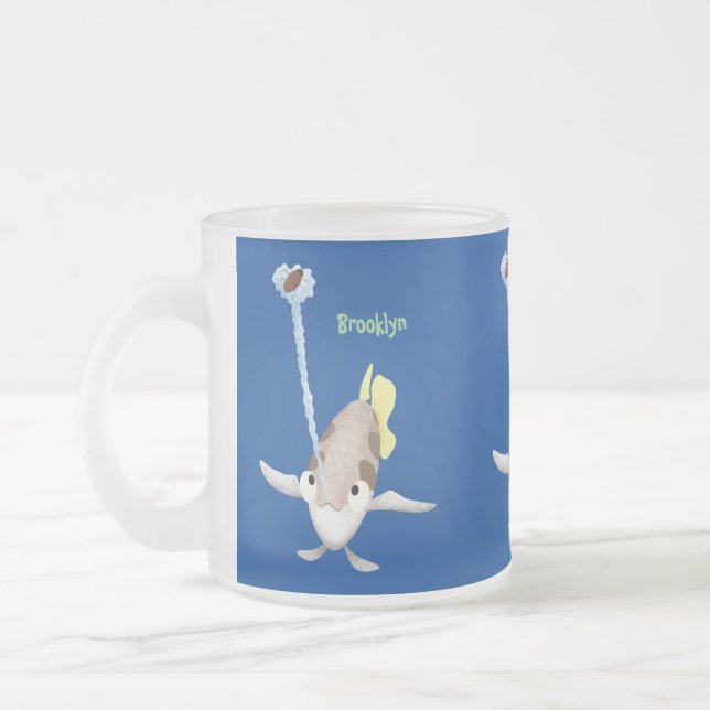 Caneca De Café Vidro Jateado Imagem de desenho animado de Arquerfish em Cute (Esquerda)