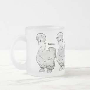 Caneca De Café Vidro Jateado Imagem de desenho animado de frango Silkie