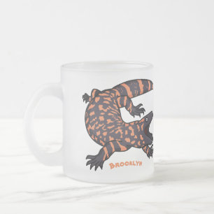 Caneca De Café Vidro Jateado Imagem de desenho animado de lagarto monstro de gi