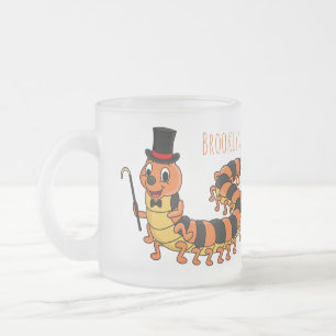 Caneca De Café Vidro Jateado Imagem de desenho animado em centopeia