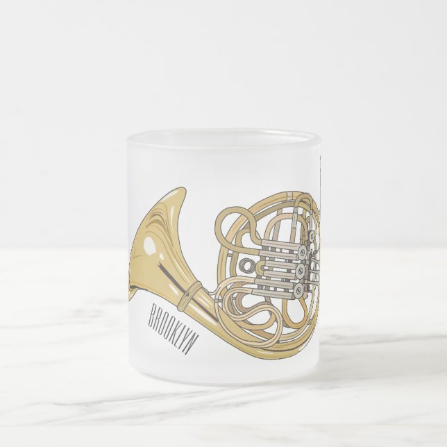 Caneca De Café Vidro Jateado Imagem de desenho animado francês (Centro)