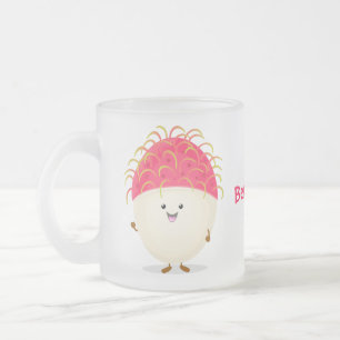 Caneca De Café Vidro Jateado Imagem de desenho animado rosa-claro