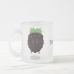 Caneca De Café Vidro Jateado Imagem de desenho animado roxo de amora doce e fel
