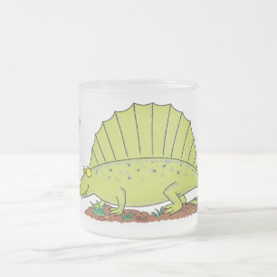 Caneca De Café Vidro Jateado Imagem de desenho animado verde-claro