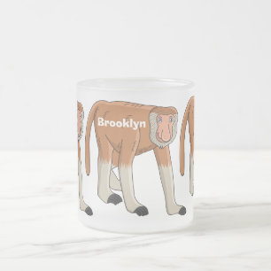 Caneca De Café Vidro Jateado Imagem de desenhos animados de macacos