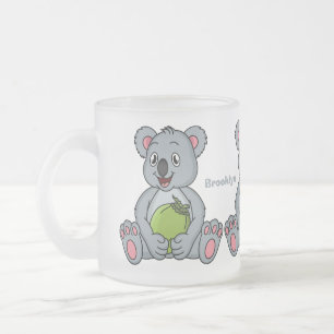 Caneca De Café Vidro Jateado Imagem de desenhos em coala e coco