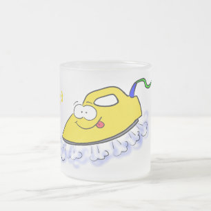 Caneca De Café Vidro Jateado Imagem engraçada da lavanderia de ferro