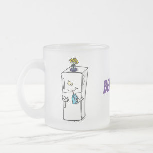 Caneca De Café Vidro Jateado Imagem engraçada do desenho do desenho do refrige