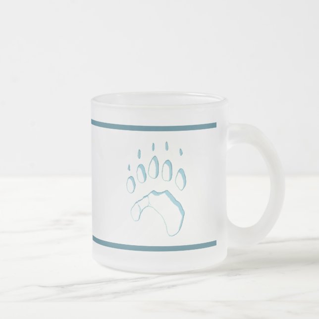 Caneca De Café Vidro Jateado Impressão de Pata de Urso Polar (Direita)