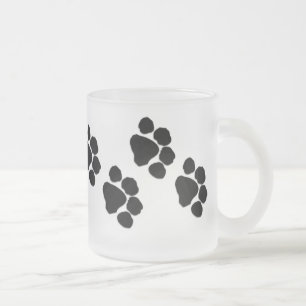 Caneca De Café Vidro Jateado Impressões animais da pata
