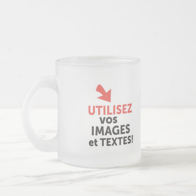 Caneca De Café Vidro Jateado Imprimer vos design en ligne DIY en Français (Esquerda)