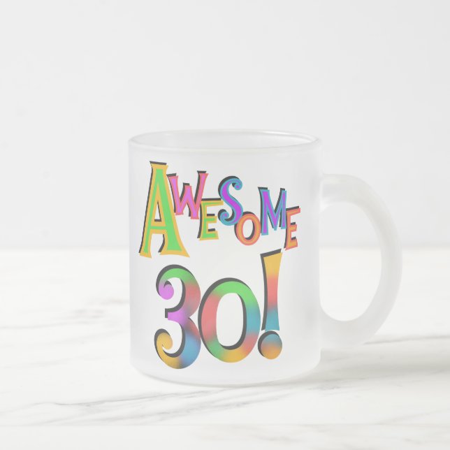 Caneca De Café Vidro Jateado Incrível 30 t-shirts e presentes (Direita)