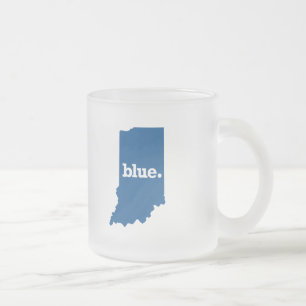 CANECA DE CAFÉ VIDRO JATEADO INDIANA ESTADO AZUL