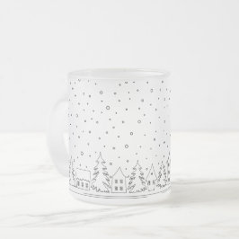 Caneca De Café Vidro Jateado Inverno