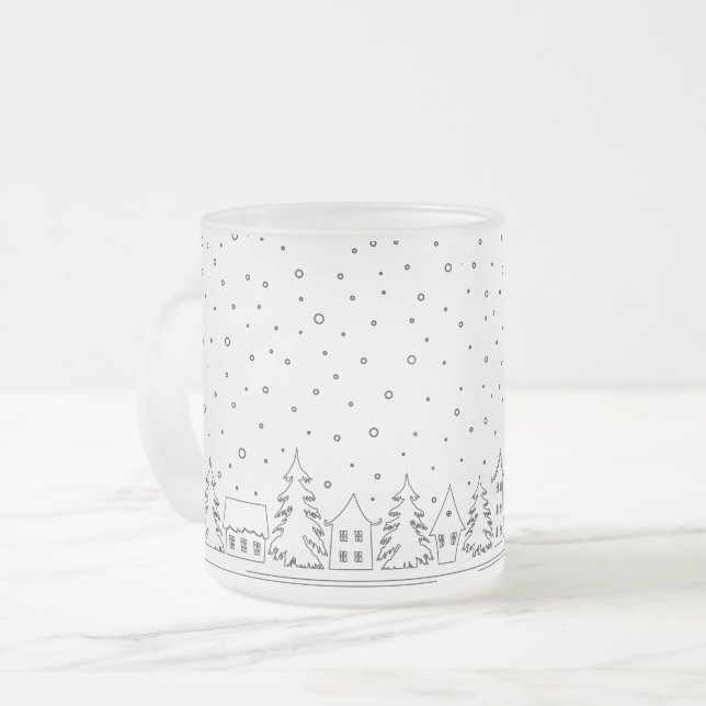 Caneca De Café Vidro Jateado Inverno (Frente Esquerda)