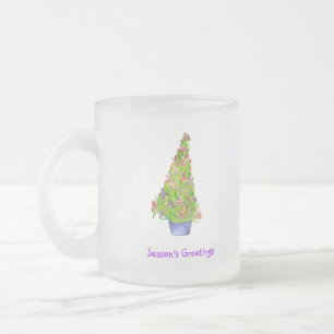 Caneca De Café Vidro Jateado Iris Christmas Mug