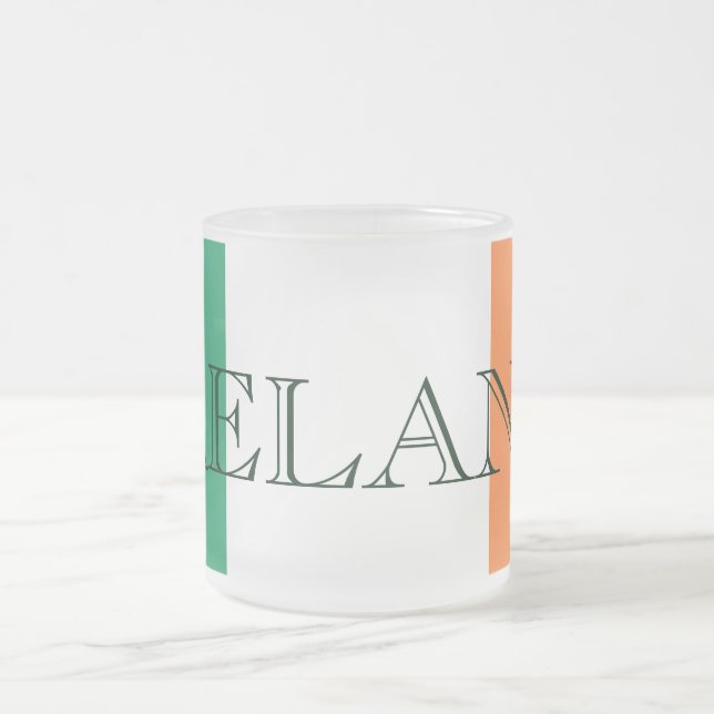Caneca De Café Vidro Jateado Irish Flag Ireland (Centro)