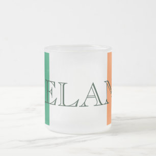 Caneca De Café Vidro Jateado Irish Flag Ireland mugcn
