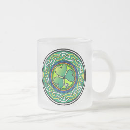 Caneca De Café Vidro Jateado Irish shamrock