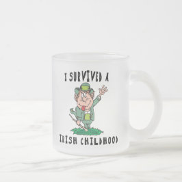 Caneca De Café Vidro Jateado Irlandês engraçado - eu sobrevivi a uma infância