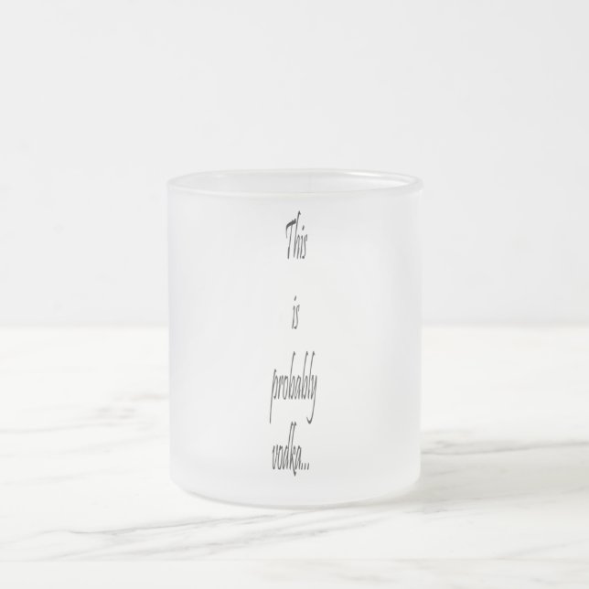 Caneca De Café Vidro Jateado Isto é provavelmente vodka (Centro)