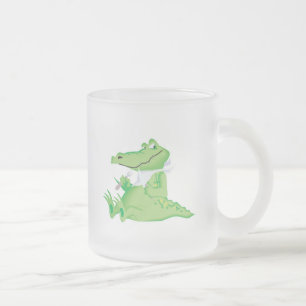 Caneca De Café Vidro Jateado jacaré faminto