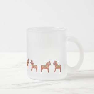 Caneca De Café Vidro Jateado Janeiro Dala Horse Fosco Mug