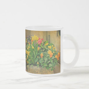 Caneca De Café Vidro Jateado Jardim Mini Springtime