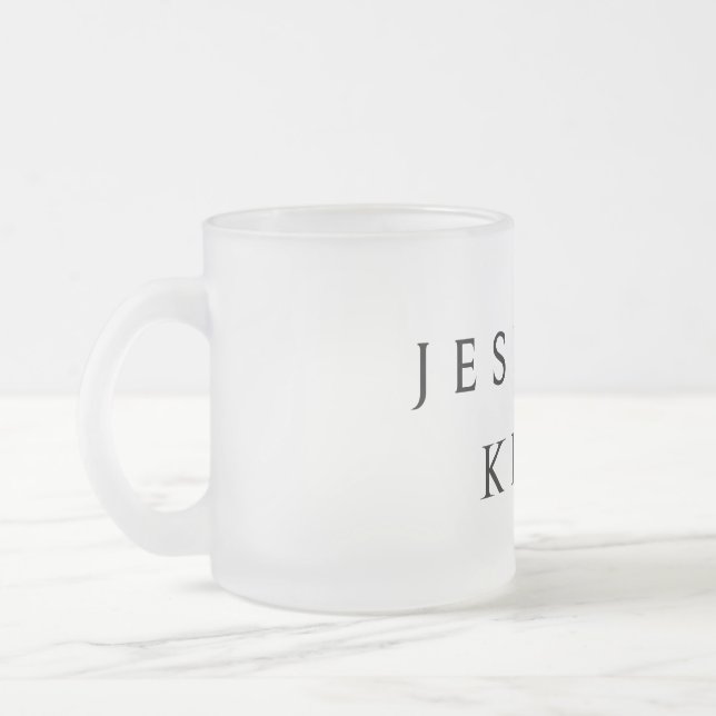 Caneca De Café Vidro Jateado JESUS É O REI Hoodie (Esquerda)