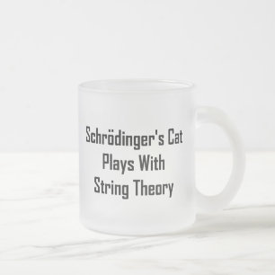 Caneca De Café Vidro Jateado Jogos do gato de Schrodinger com teoria da corda