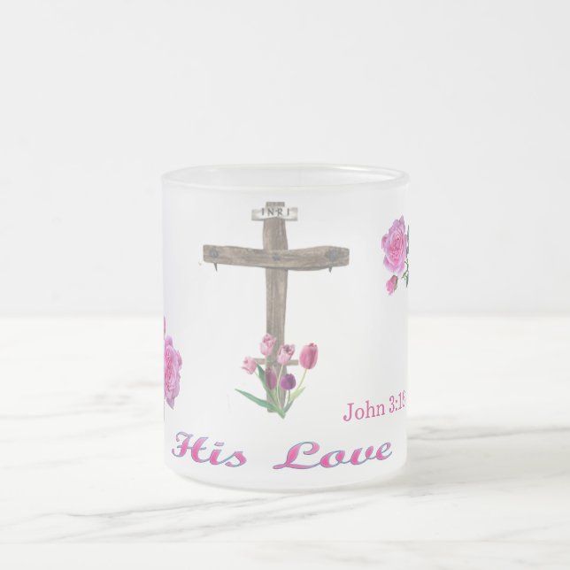 Caneca De Café Vidro Jateado John 3:16 (Centro)