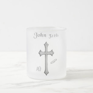 Caneca De Café Vidro Jateado John 3:16 roupa