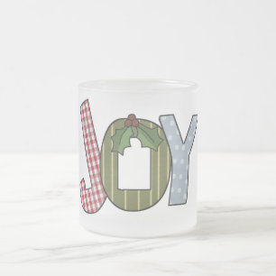 Caneca De Café Vidro Jateado JOY Holiday Camisetas e presentes